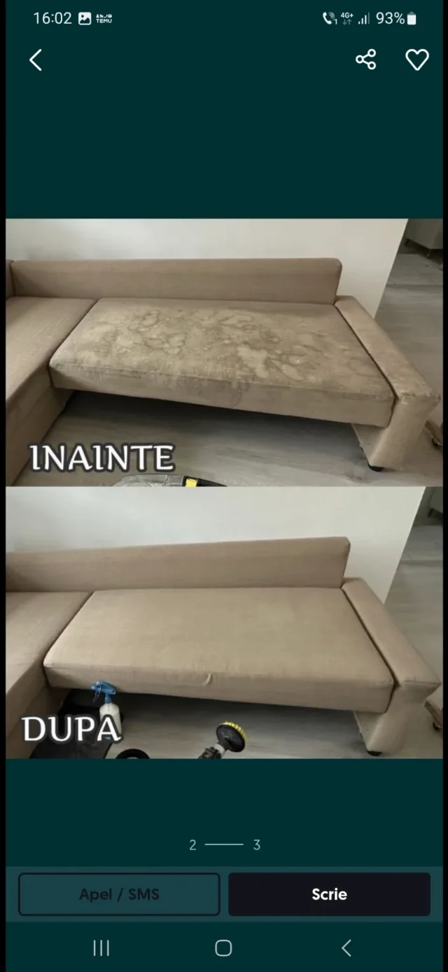 Curatare-spălare-igienizare profesionala canapele,saltele,scaune,mocheta – fotografia 4 din 6