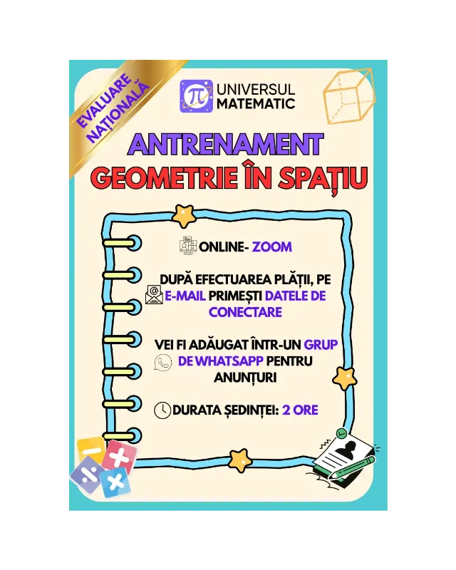 ANTRENAMENT ONLINE GEOMETRIE ÎN SPAȚIU – fotografia 2 din 2