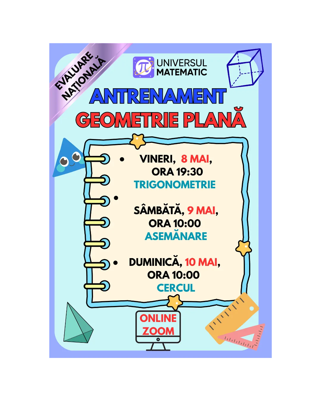 ANTRENAMENT ONLINE GEOMETRIE PLANĂ – Sector 6, București