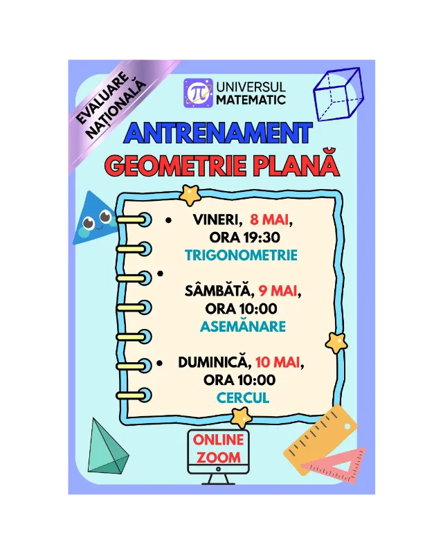 ANTRENAMENT ONLINE GEOMETRIE PLANĂ – Sector 6, București
