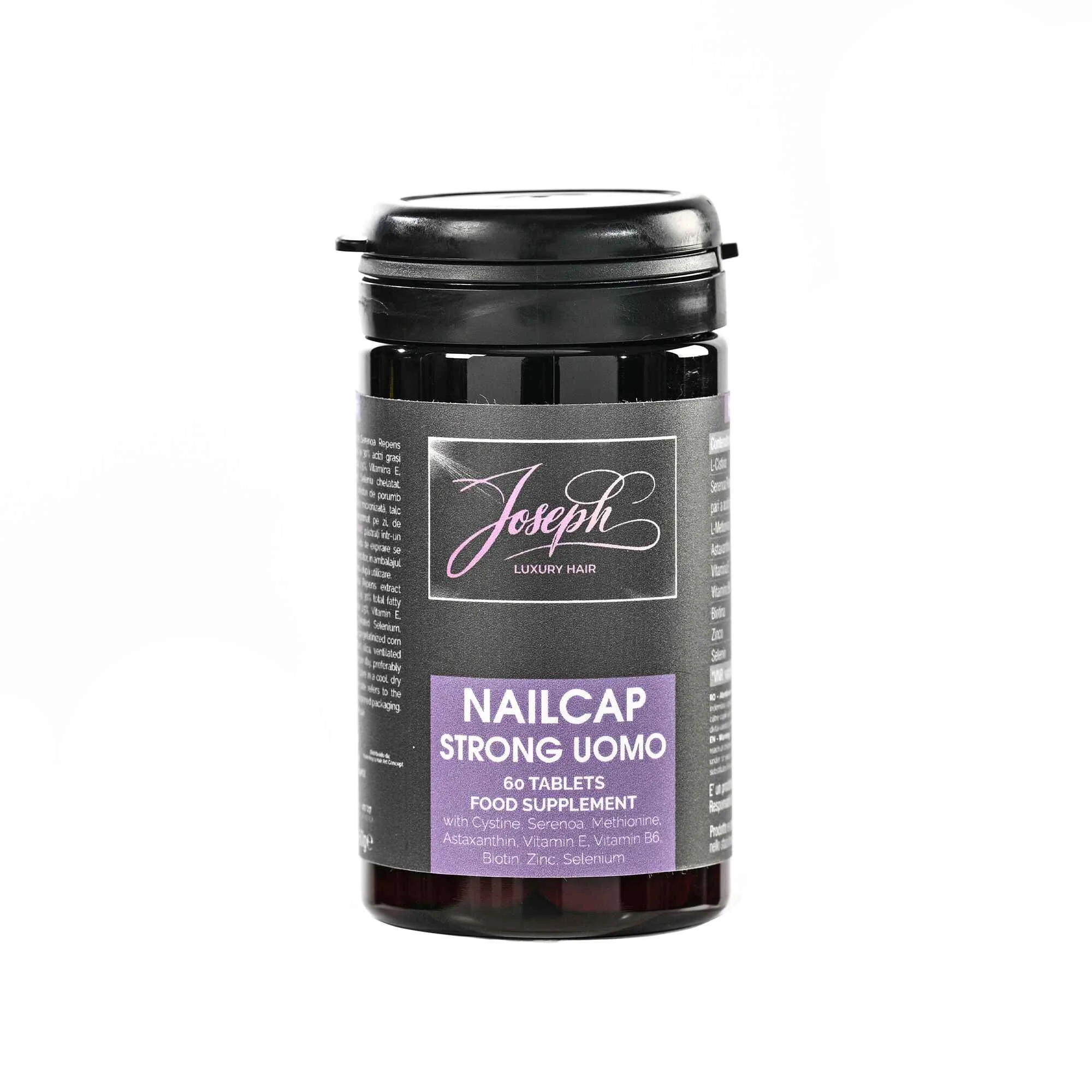 Supliment Bărbați Păr, Unghii, Piele – Nailcap Strong Uomo cu Biotină, Zinc și Seleniu | 60 Tablete | Joseph Health & Wellness – Sector 6, București