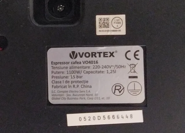Espressor VORTEX ( 15 bari ) complet echipat – fotografia 4 din 4