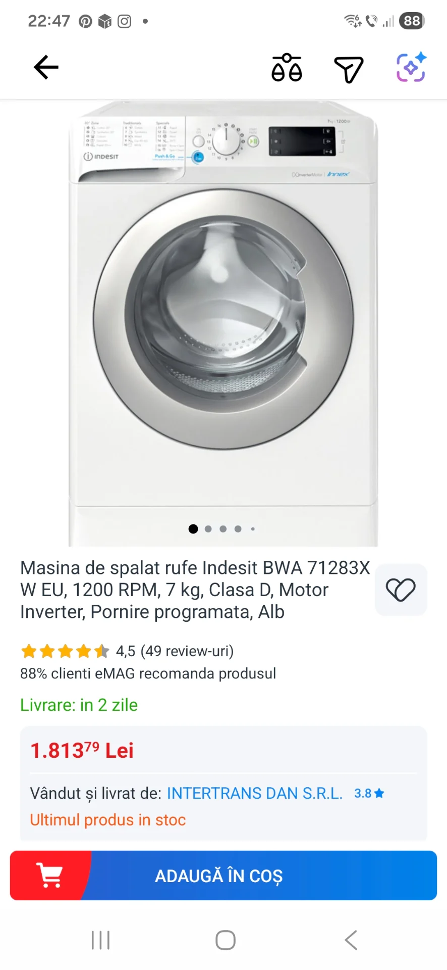 Masina de spalat rufe – fotografia 1 din 6
