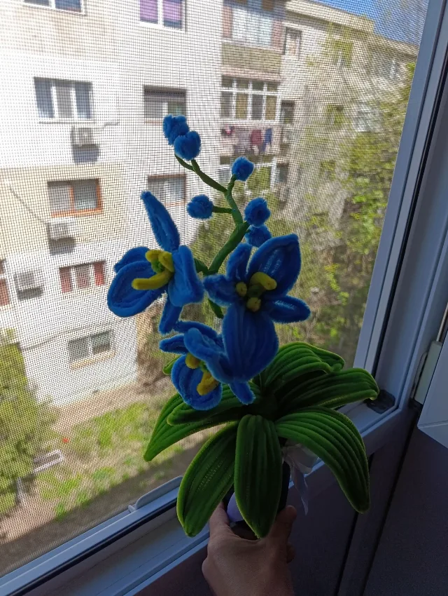 Flori din sârmă plusata și saten – fotografia 7 din 8