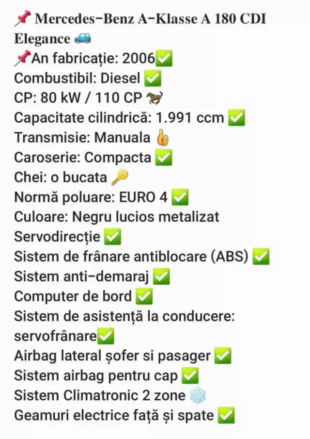 Vând Mercedes Benz a180 – fotografia 8 din 8