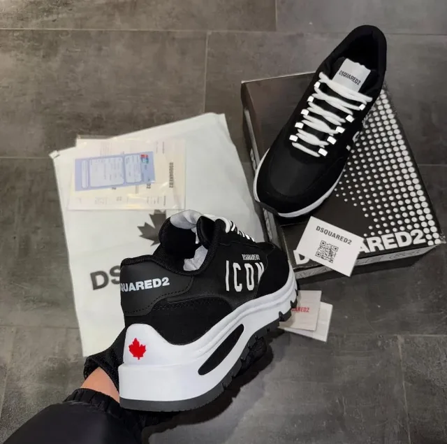 Sneackers DSQ2 Negru Alb – fotografia 3 din 8