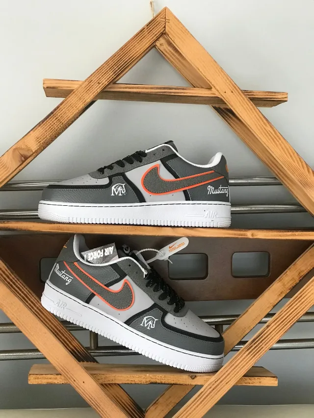 Nike Air Force 1 Mustang Alb/Gri/Portocaliu – fotografia 2 din 2