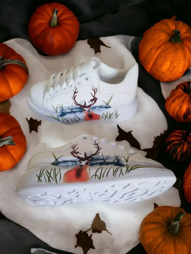 Sneakers / Shoes Pictati Graffiti Deer – fotografia 3 din 4
