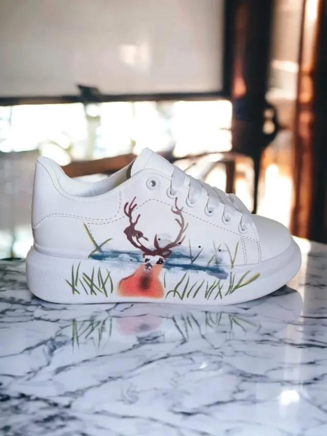 Sneakers / Shoes Pictati Graffiti Deer – fotografia 2 din 4