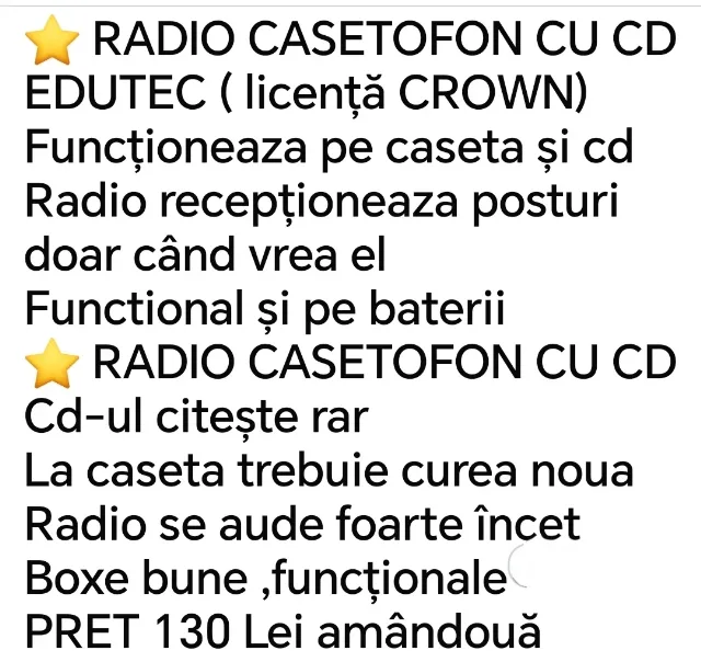 Două radio casetofoane cu cd – fotografia 3 din 3