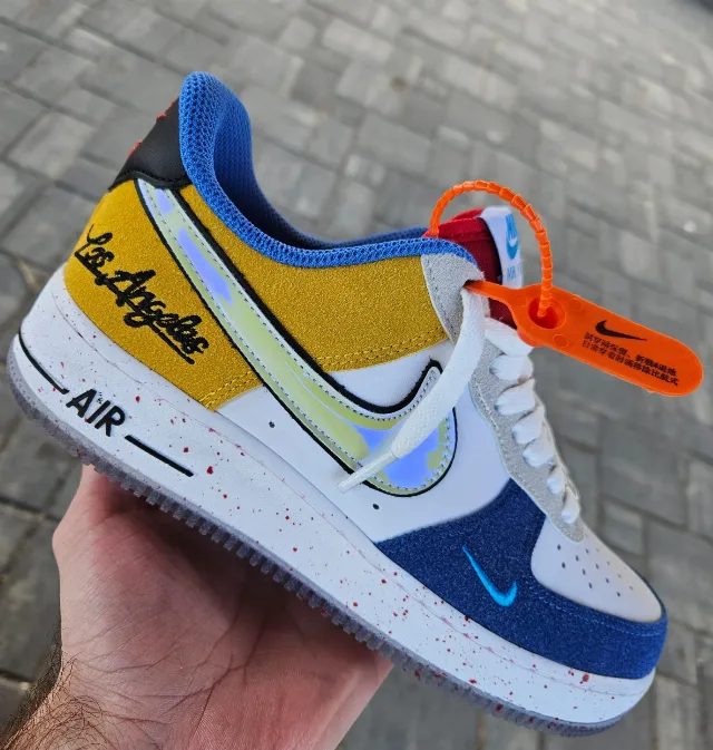 Nike Air Force 1 Los Angeles Alb-Galben-Albastru – Sector 2, București