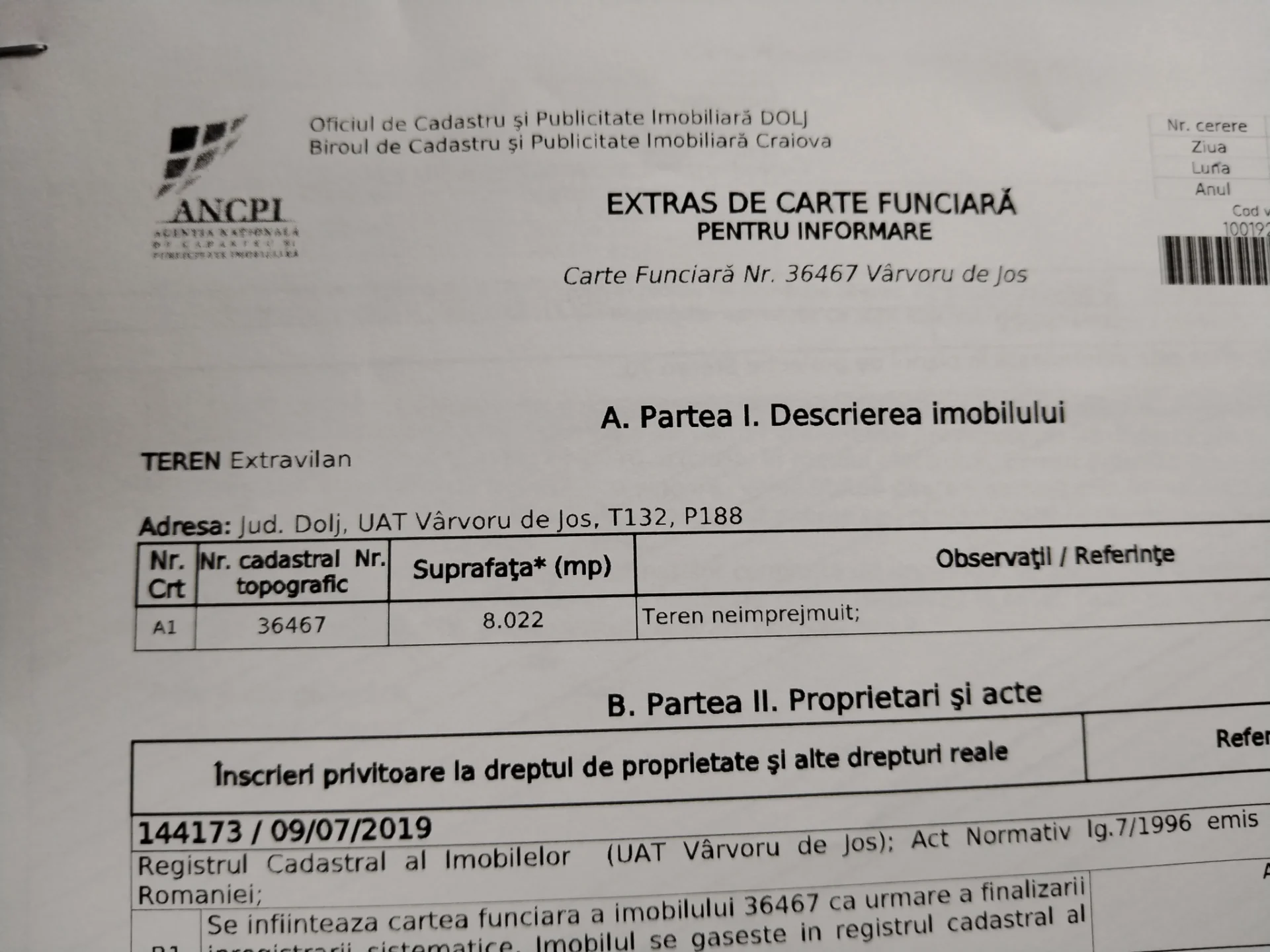 Vând teren agricol extravilan – fotografia 1 din 4