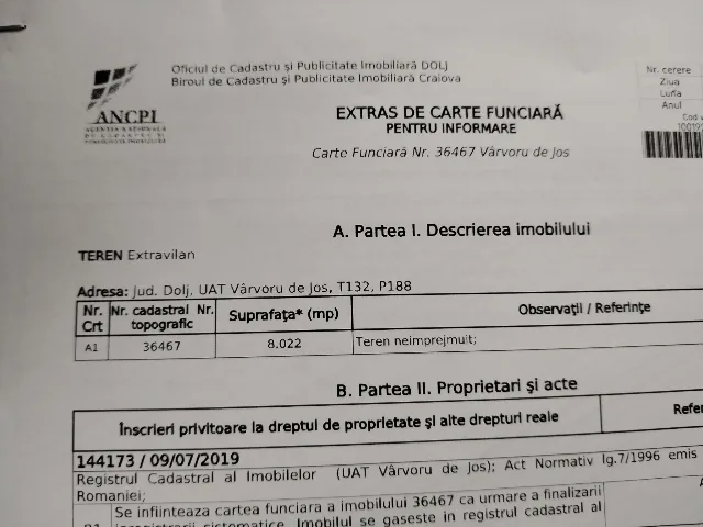 Vând teren agricol extravilan – Breasta, Dolj