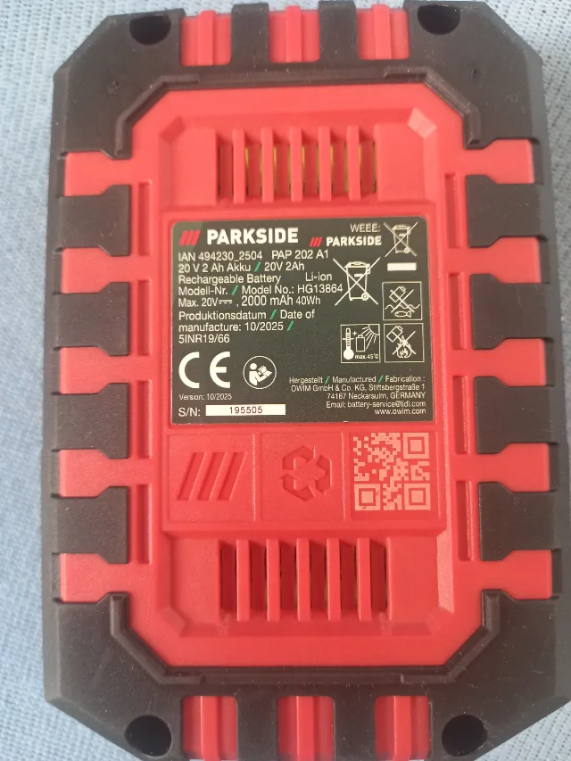 acumulator performance 2 ah ,model nou parkside – fotografia 4 din 4