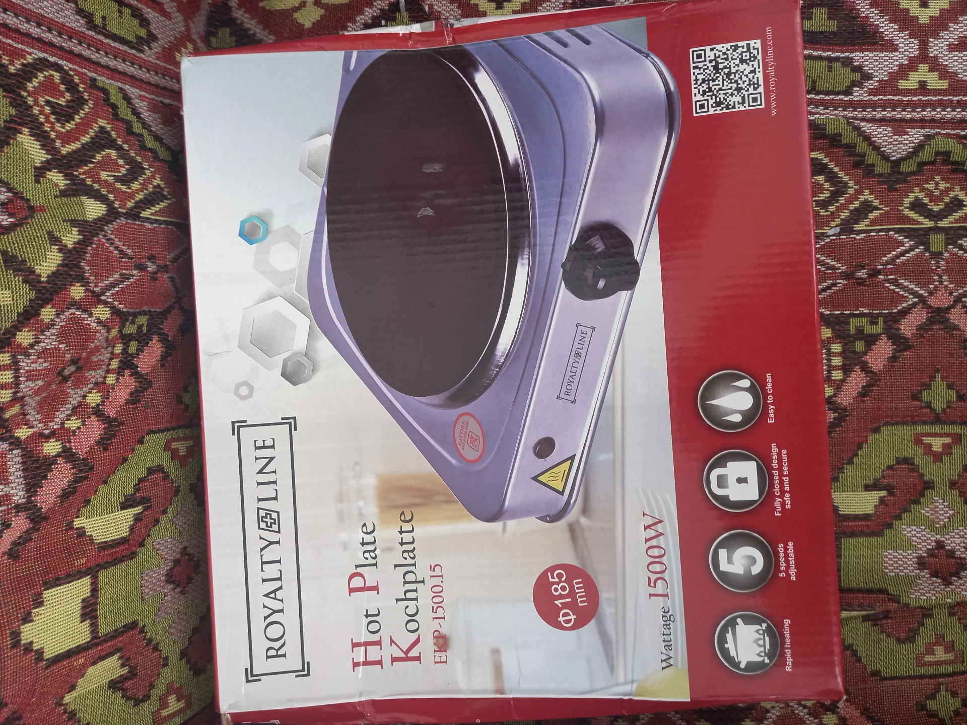 Plita electrica cu un arzator Royalty Line EKP-, 1500 W – fotografia 3 din 4