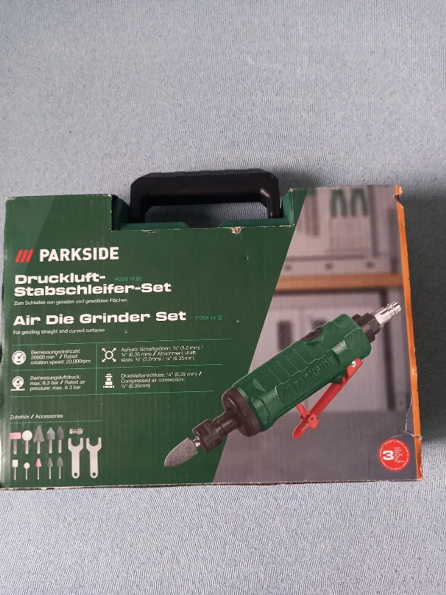 Polizor pneumatic Parkside cu accesorii PDSS 16 A1 110 RON – fotografia 1 din 7