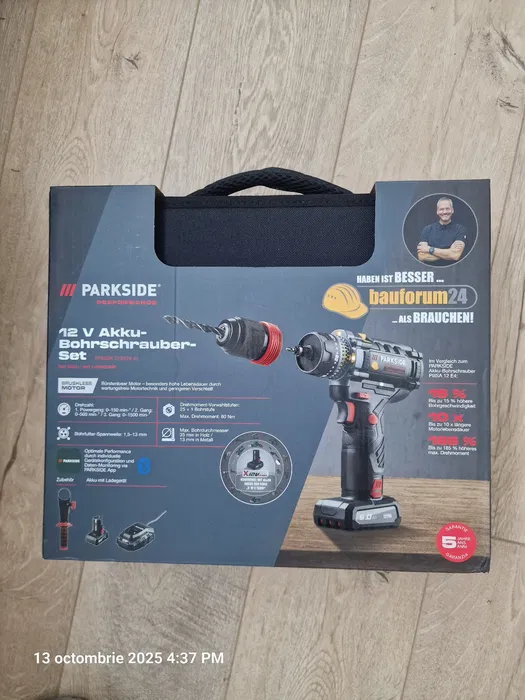 bormașină digitală parkside.are încărcător și acumulator de 5 ah – fotografia 1 din 7