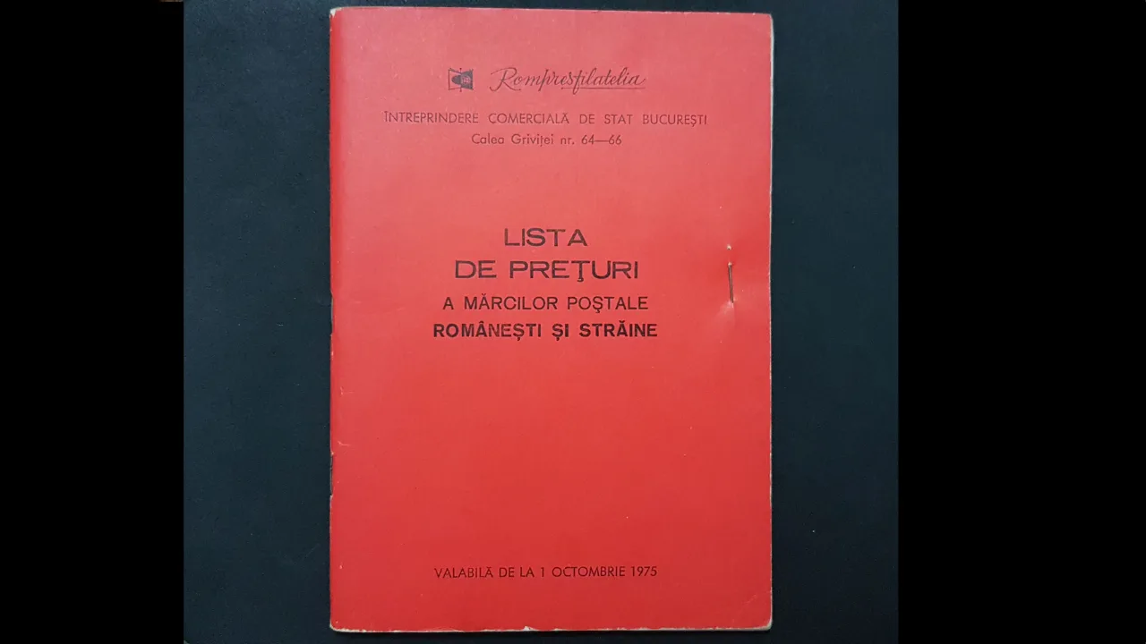Doua carti cu liste de preturi ale marcilor postale straine si romanesti din 1975 si 1993 – fotografia 1 din 4