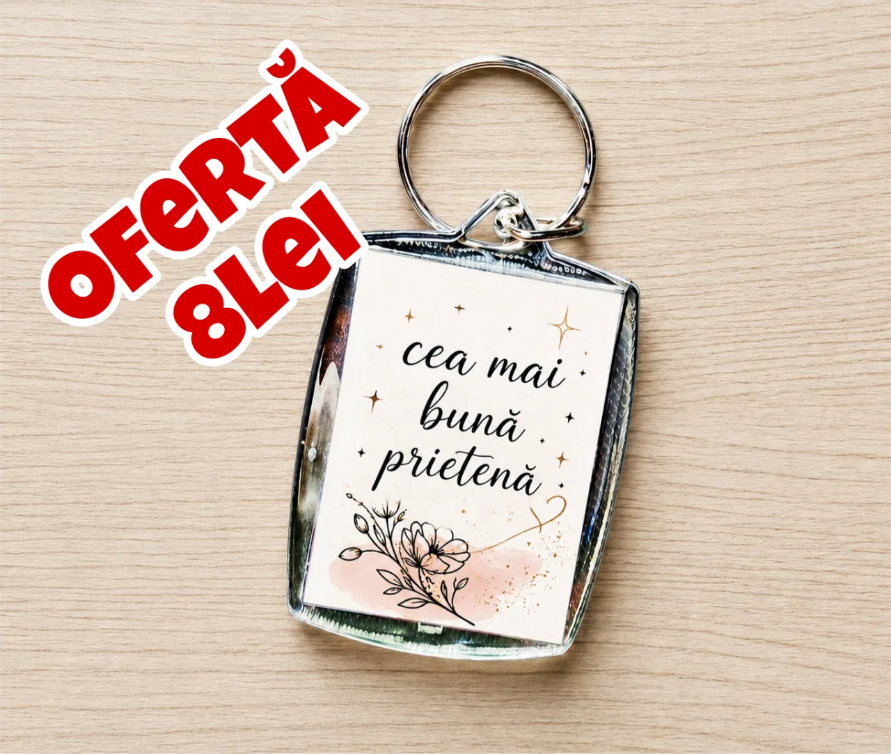 Breloc foto personalizat Cea mai buna prietenă – fotografia 1 din 1