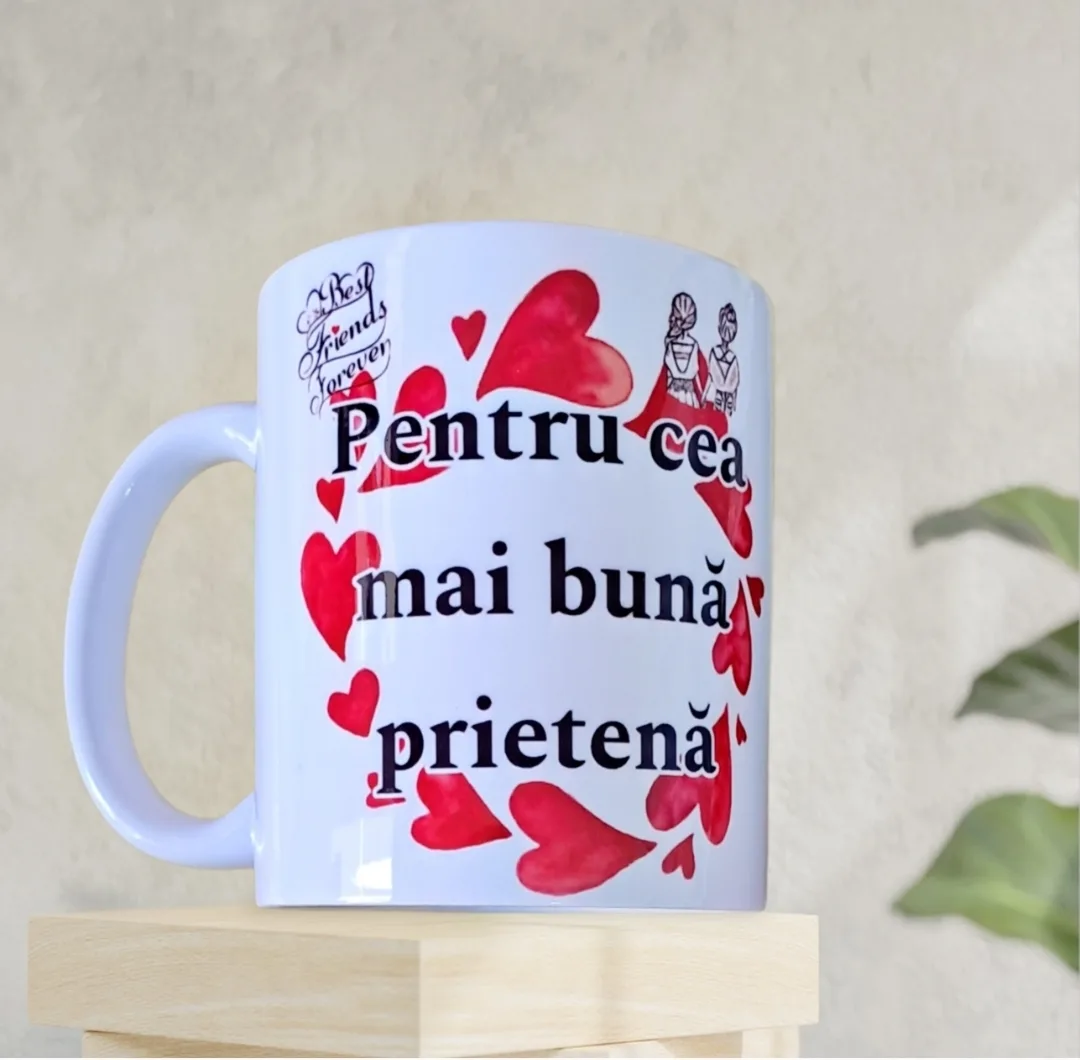 Cana personalizată pentru cea mai buna prietenă+breloc gratuit – fotografia 1 din 1