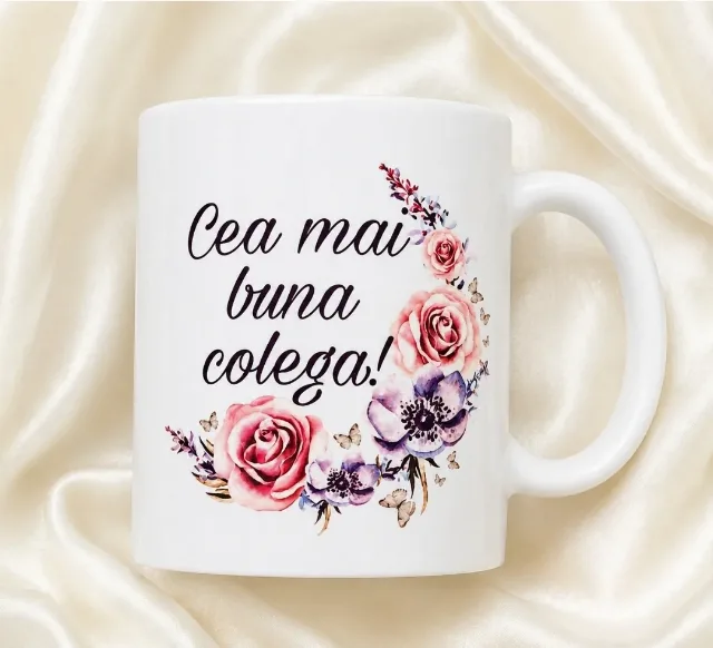 Cana personalizată Cea mai bună colegă+breloc gratuit – Radauti, Suceava