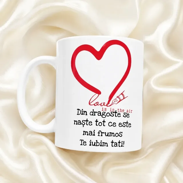 Cana personalizată Te iubim tati+breloc gratuit – Radauti, Suceava