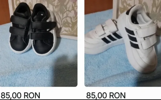 Adidași copii, alb și negru, folosiți – fotografia 1 din 5