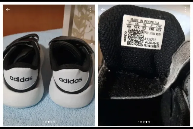 Adidași copii, alb și negru, folosiți – fotografia 2 din 5