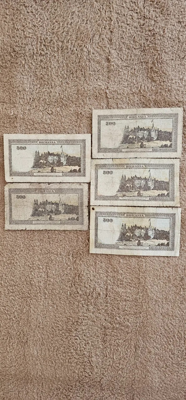 5 bancnote 5oo lei din anii 194o,1941 si 1943 – fotografia 2 din 2