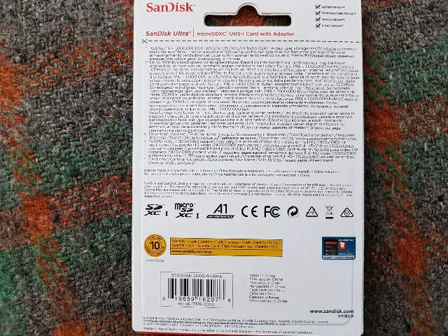 Card microSDXC original Sandisk de 200gb,nou,pachet sigilat – fotografia 2 din 2