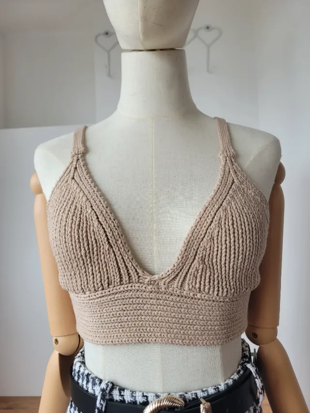 Bustieră Top tricotat cu nervuri – Gina Tricot – Mărimea M  – Nou – fotografia 2 din 8