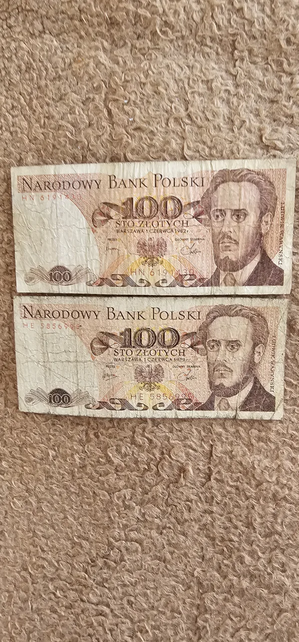 2 bancnote de 1oo zloti din anii 1979 si 1982 – fotografia 1 din 2
