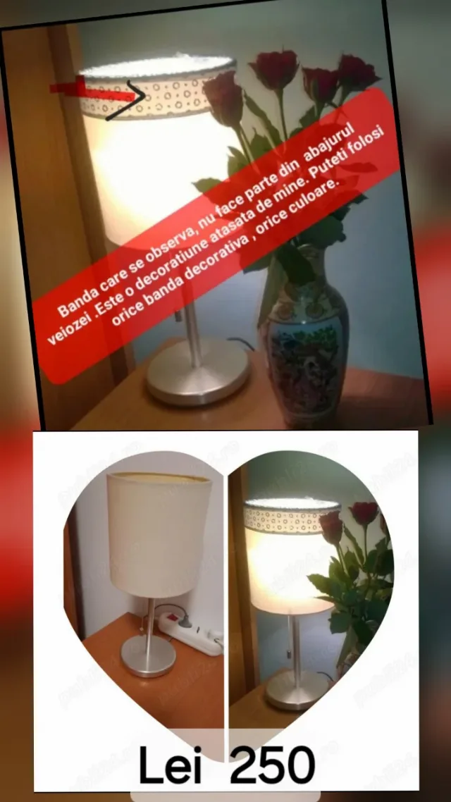 Veioze 2 seturi, 250 Lei/ set,Se vând și separat/set, folosit – fotografia 3 din 8