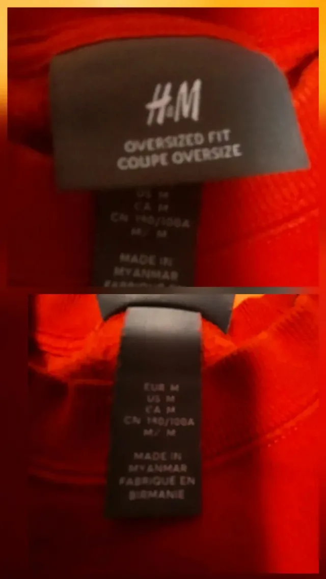 Bluză #hanorac, roșu #H&M „Mens Sana In Corpore Sano”, folosit – fotografia 6 din 7