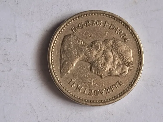 moneda 1 pound 1984 – fotografia 2 din 2