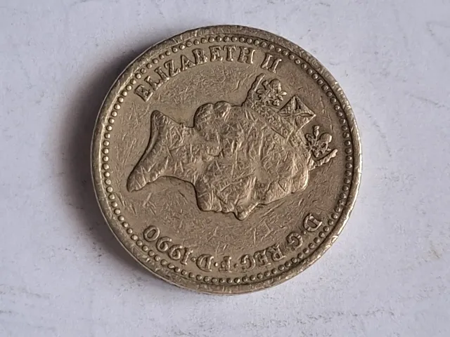 moneda 1 pound 1990 – fotografia 2 din 2