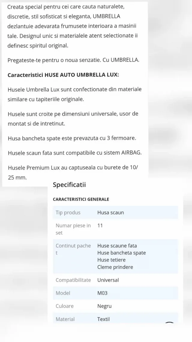 Set Huse Auto Umbrella Lux (11 Piese, Compatibile Airbag) – Pt. Renault, folosite – fotografia 7 din 8