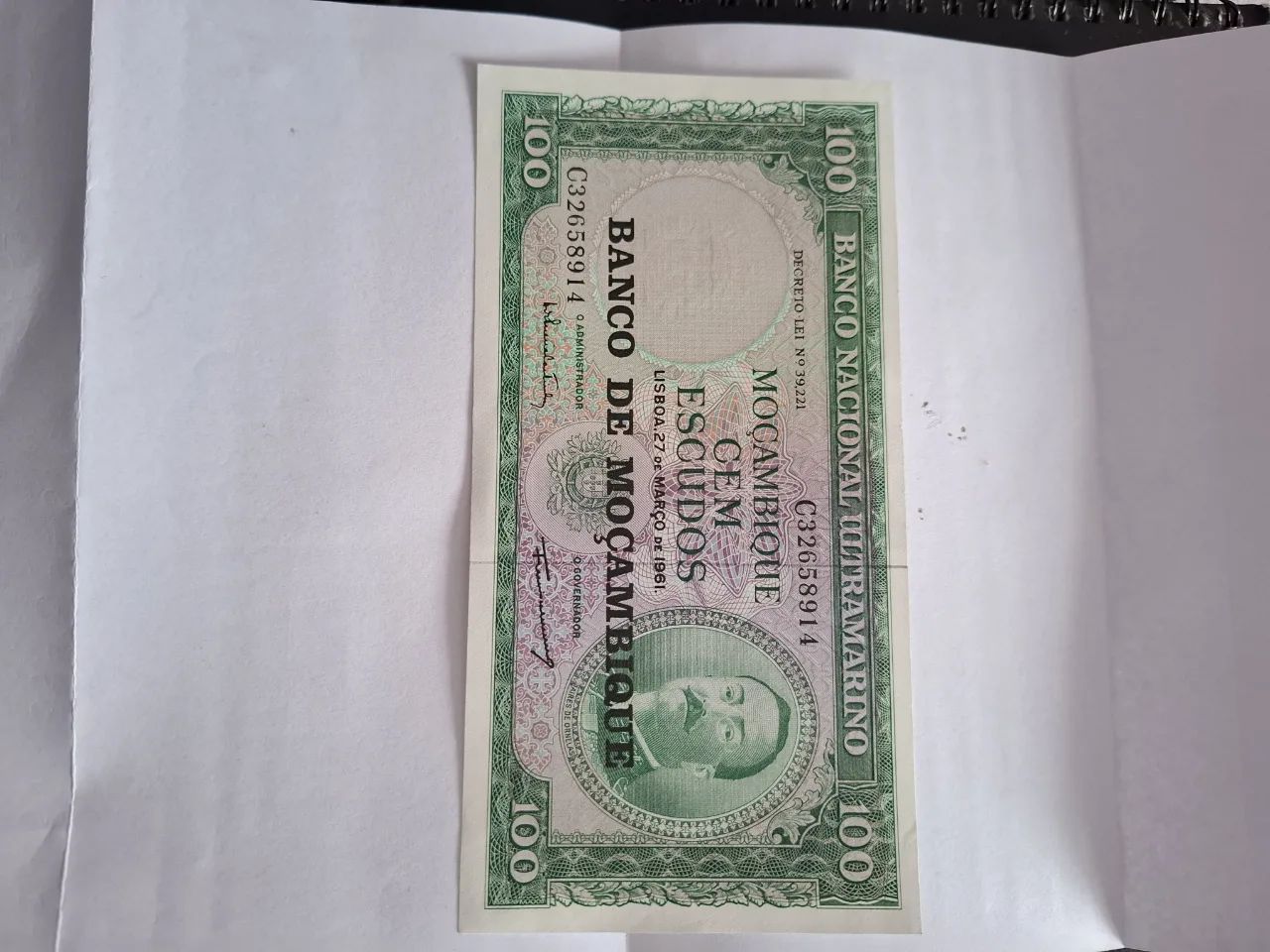 100 escudos 1961 unc – fotografia 1 din 2