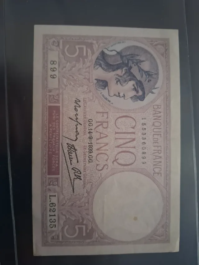 5 franci 1939 franta – Craiova, Dolj