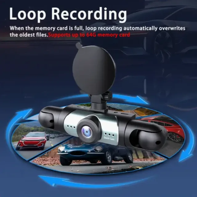 Camere de securitate pentru masina 1080P kit complet , acoperire 360°, card 64GB inclus – fotografia 3 din 8