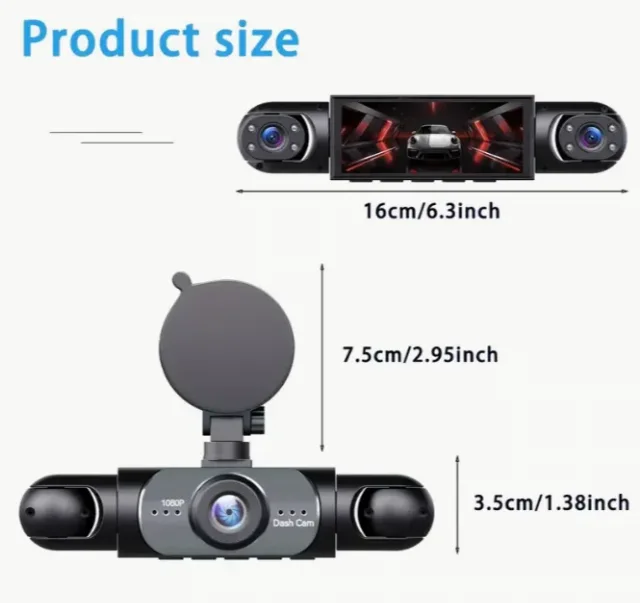 Camere de securitate pentru masina 1080P kit complet , acoperire 360°, card 64GB inclus – fotografia 2 din 8