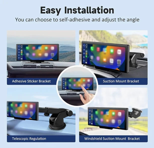 Carplay Auto Portabil Wireless, Ecran Tactil 26cm, CarPlay și Android Auto - Nou – fotografia 4 din 7