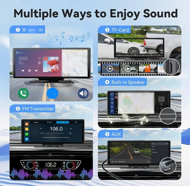 Carplay Auto Portabil Wireless, Ecran Tactil 26cm, CarPlay și Android Auto - Nou – fotografia 6 din 7