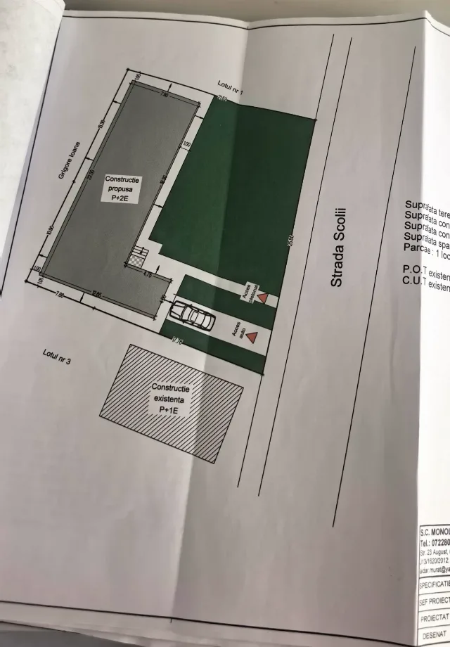 Vânzare teren întravilan în centru Costinești plus proiect P+P1+P2. – fotografia 1 din 2