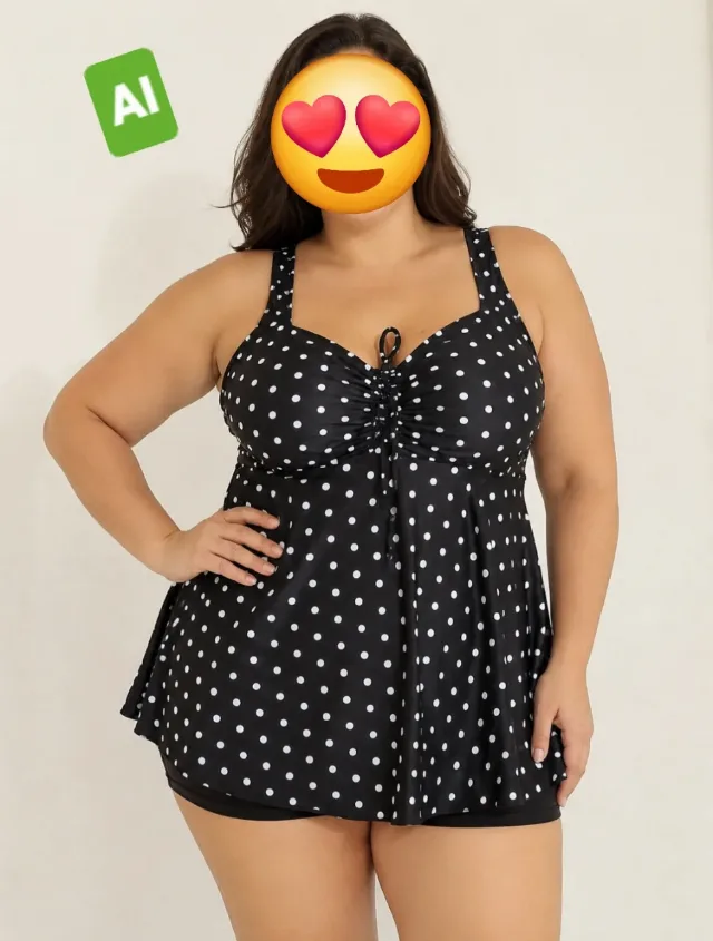 Costum de baie tip tankini, format din 2 piese: top lung tip maiou și pantaloni #60, Nou – fotografia 3 din 8