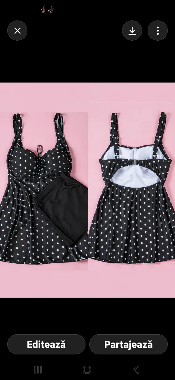 Costum de baie tip tankini, format din 2 piese: top lung tip maiou și pantaloni #60, Nou – fotografia 4 din 8