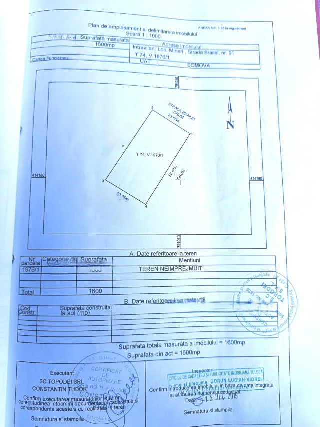 Intravilan 1600m² – fotografia 2 din 5