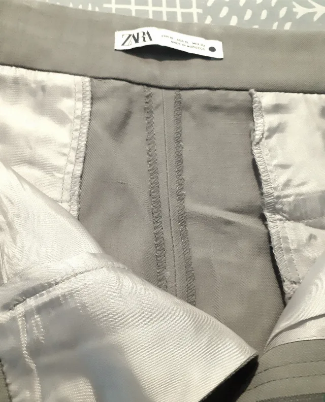ZARA Pantaloni de vara gri deschis: – fotografia 4 din 6