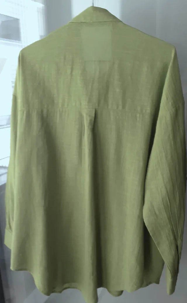 Camasa Pull & Bear, verde (usor oliv) – fotografia 2 din 6
