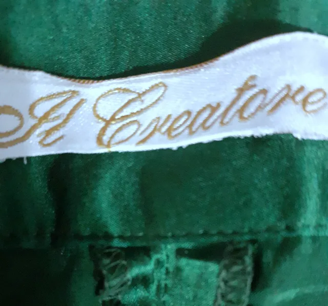 Pantaloni "Il Creatore", matasosi, culoarea verde, pentru sarcina avansata – fotografia 2 din 3